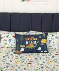 Dinosaur Park Organic Bedsheet Set Super King Flat Sheet